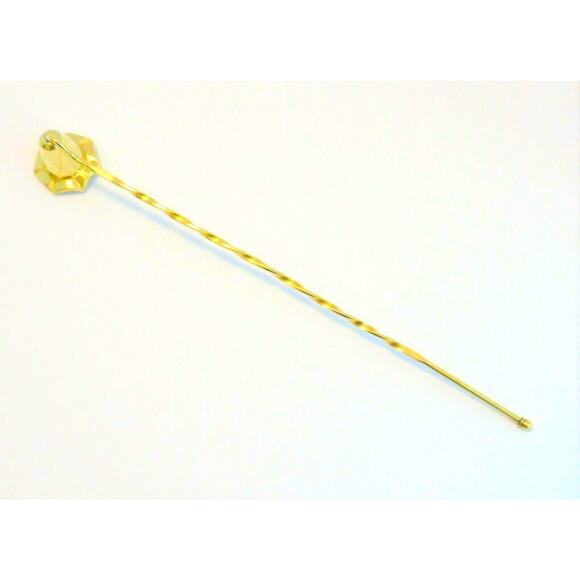 Brass Candle Snuffer Twisted Rod Star Shape Etched Bell Makers Mark Lac - Picture 5 of 5